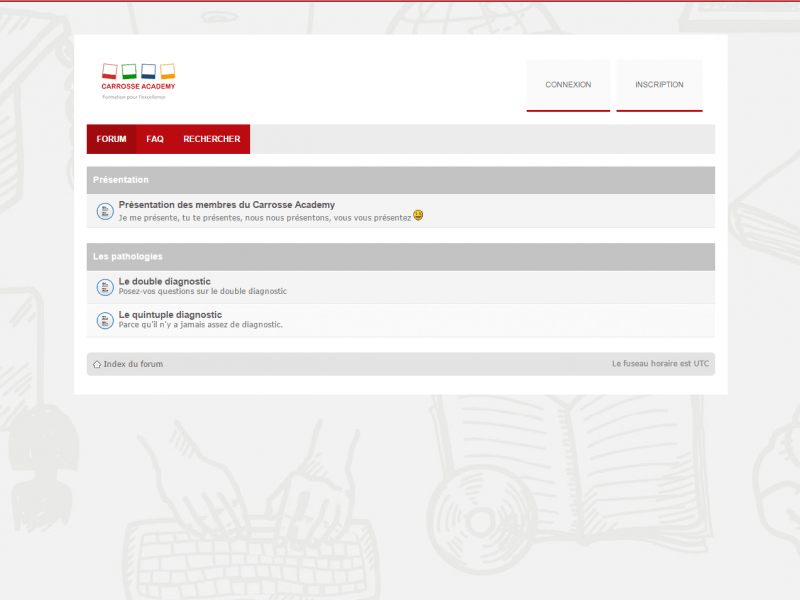 design du forum de Carrosse Academy